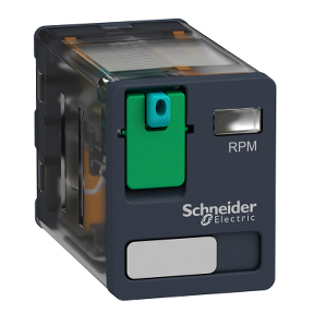 Schneider Electric Miniature Power Relay; 15A; DPDT; 24VDC; 8-Blade; Mechanical Indicator; Test Button